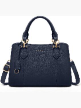 Waterproof PU Leather Satchel Handbag with Anti-Theft Pockets, Fits iPad
